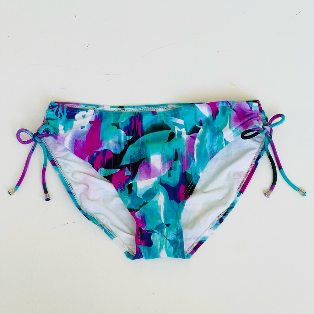 Maidenform Swimwear Hi-Waist Bikini Bottom Vibrant Multicolor Stretch Scrunch - Picture 9 of 9